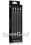 Teasing Wax Candles Large - Parafin - 4-pack - Black (Shots Toys - Ouch!)