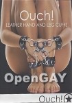 Leather Hand and Leg Cuffs - Black (Shots Toys - Ouch!)