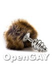 Extra Feel Bunny Tail Buttplug - Silver (Shots Toys - Ouch!)