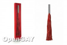 Whip Leather Metal Long Red 