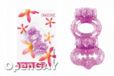 Double Vibrating Twin Ring - Purple 