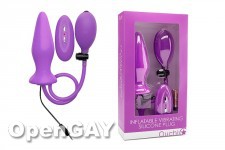 Inflatable Vibrating Silicone Plug - Purple 