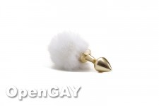 Beginner Bunny Tail Buttplug - Gold 