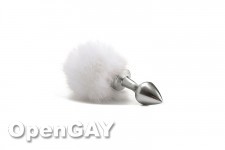 Beginner Bunny Tail Buttplug - Silver 