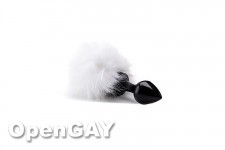 Beginner Bunny Tail Buttplug - Black 